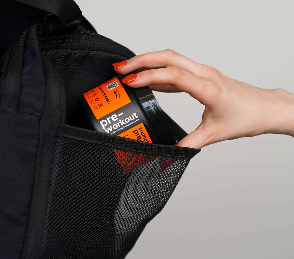 Pre-workout in a backpack